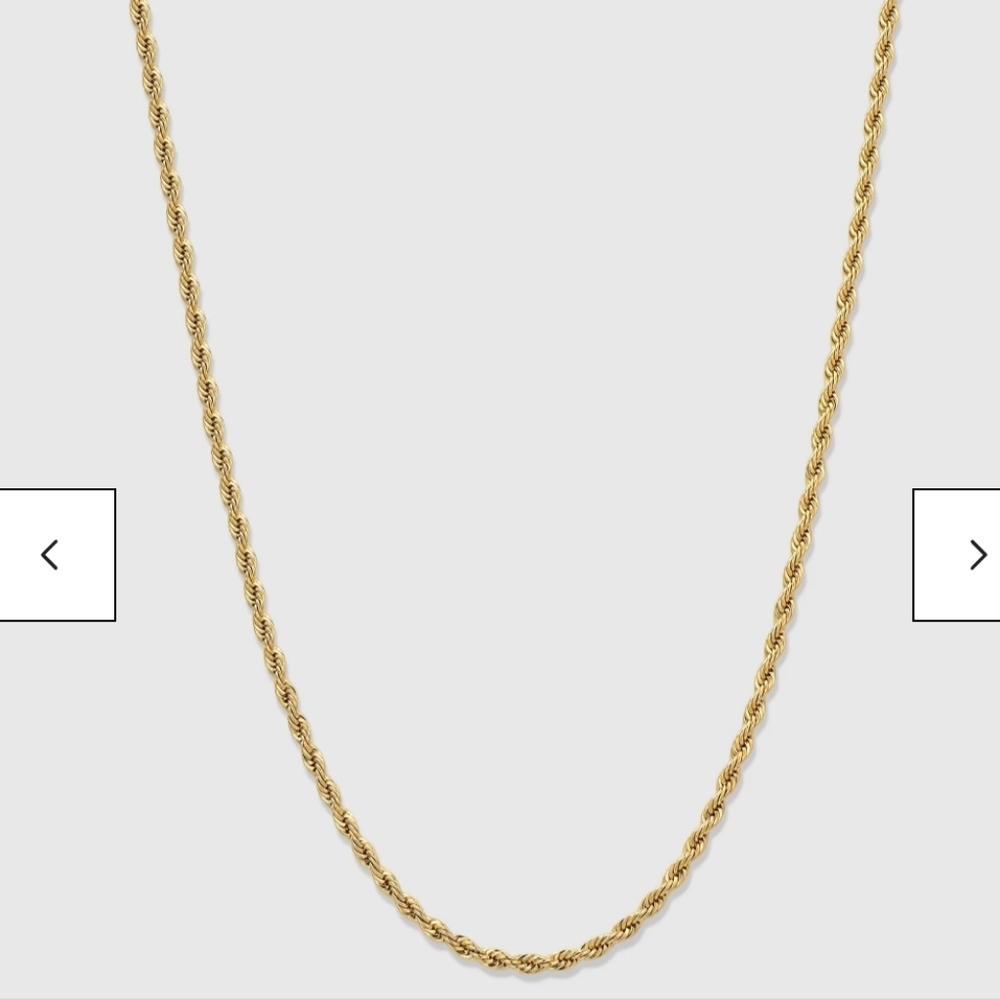 Heart Made Of Gold - 3mm Gold Twist Rope Chain 20" New